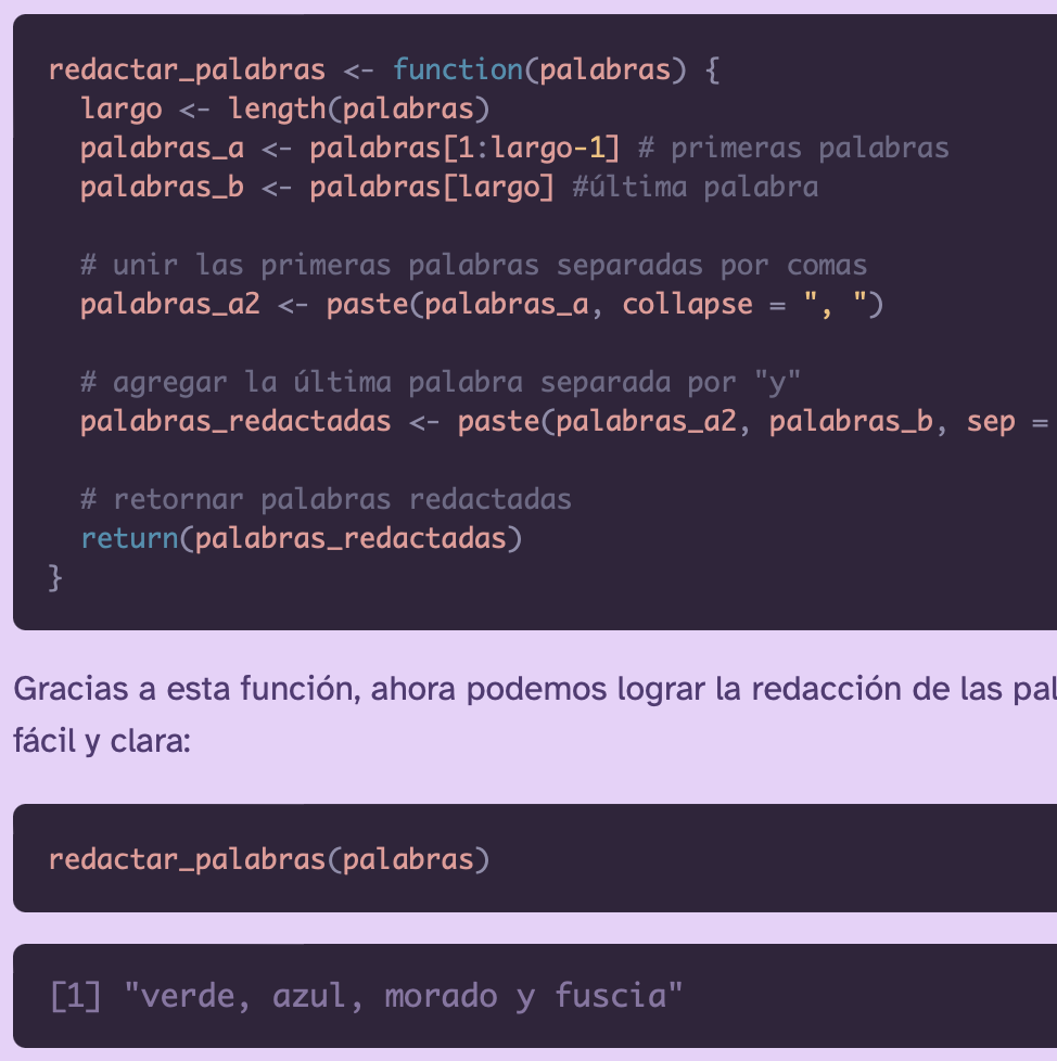 Redactar una lista de palabras separadas por comas en R