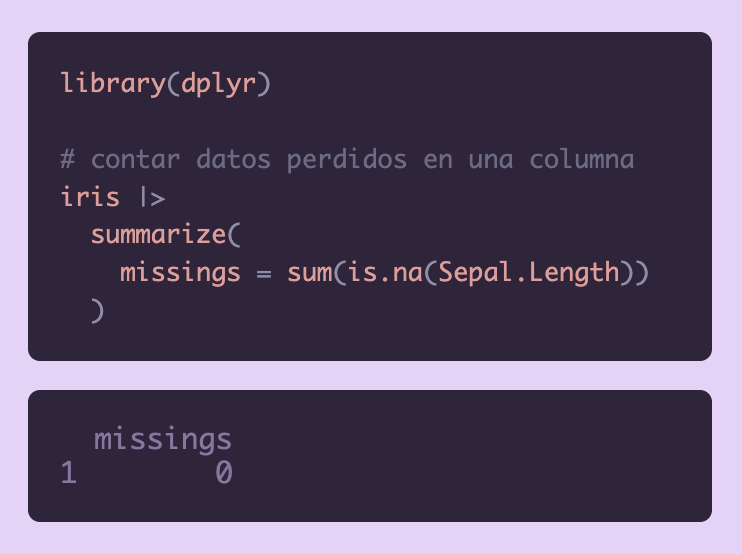 Contar datos perdidos en una o varias columnas